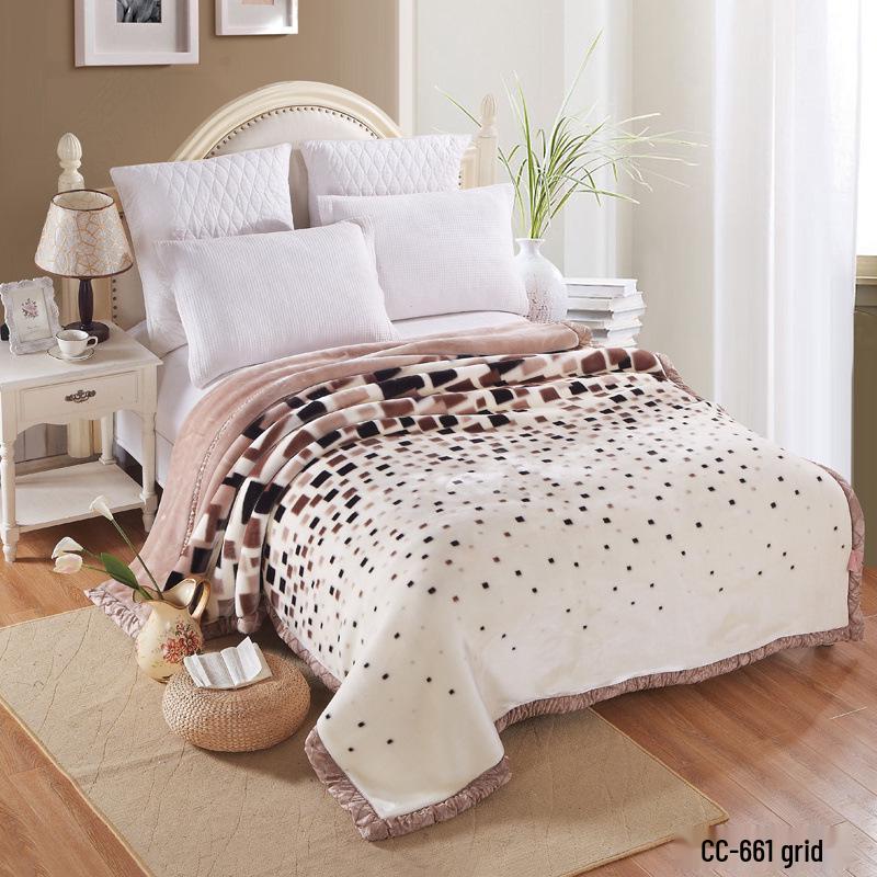 Winter Thickened Raschel Wedding Blanket – Double Layer Quilt for Students & Couples