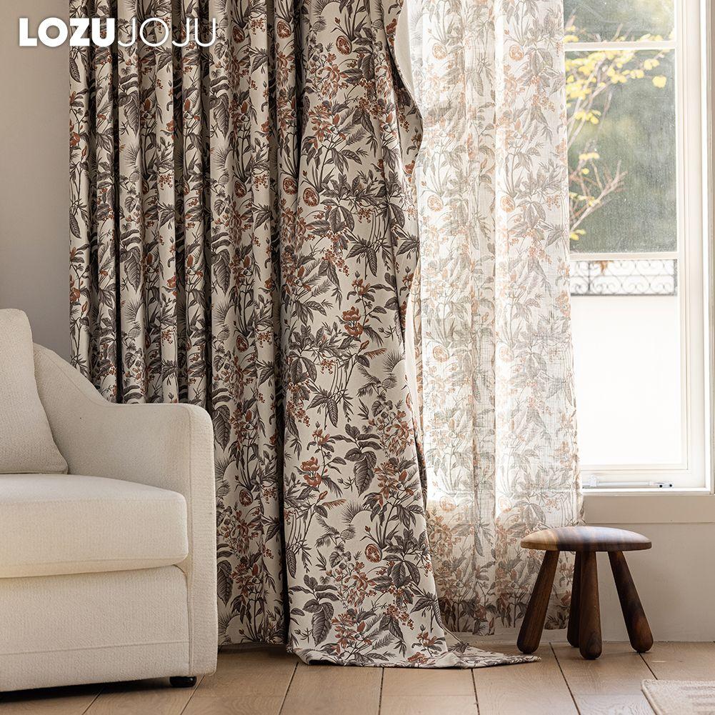 1PC LOZUJOJU American Medieval Style Blackout Curtains with High-density Printed Curtains for Bedroom Living Room Window for Home Decor