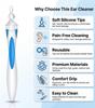 DClub Earwax Removal Product, Comes with 16 Soft and Flexible Replacement Heads, Ear Cleaner, The Most Suitable for Removing Earwax, Earwax Remov