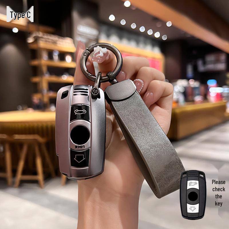 BMW Key Case for X3, X5, X1, New 3 Series, I3, 5 Series, 325li, 530, Ix3 with Gradient Shell Buckle.