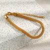Hot Selling European and American Fashion Jewelry New Design Stainless Steel 18K Gold Plated Simple Round Mesh Chain Bracelet