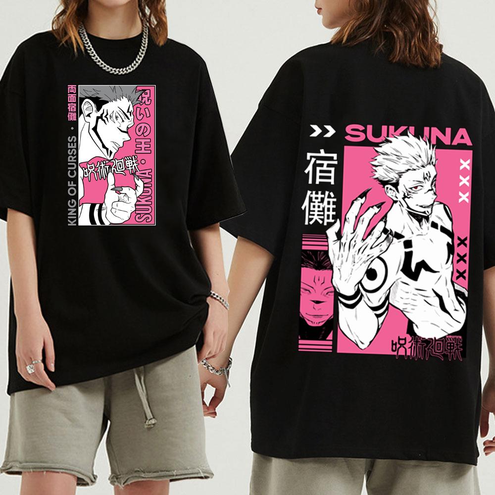 2025 Jujutsu Kaisen Sukuna Anime T-Shirts Man Women Summer Casual O-Neck Short Sleeve Shirts