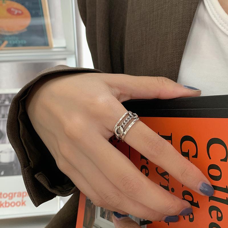 

925 Stunning Vintage Silver Adjustable Ring For Women With A Sophisticated Hollow Design J1448