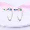 copper Hoop Infinite Love Heart Shape Zircon Sun Earring Colorful Snake Bone Geometric Lines Do It Yourself Jewellery for Women