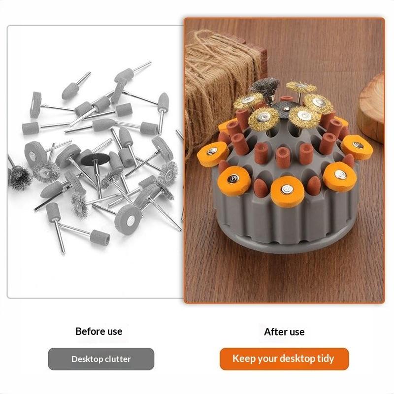360 Degree Rotating Drill Bit Storage Box - Professional Engraving Burr Organizer Rotary Tool Case For Jewelry Making Workshop