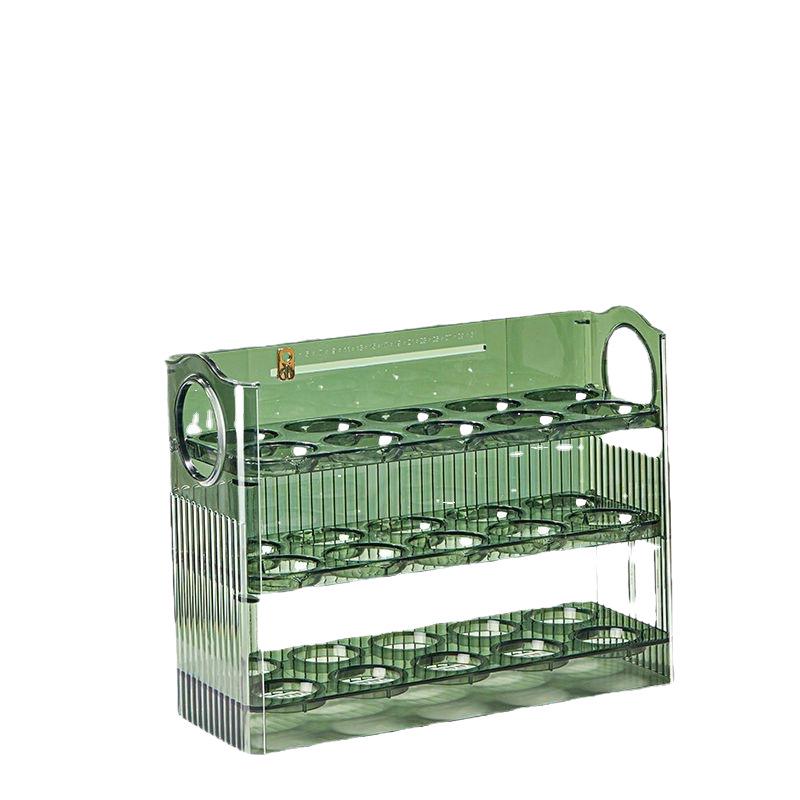 Large Capacity Flip Egg Storage Box with Timer for Refrigerator Door
