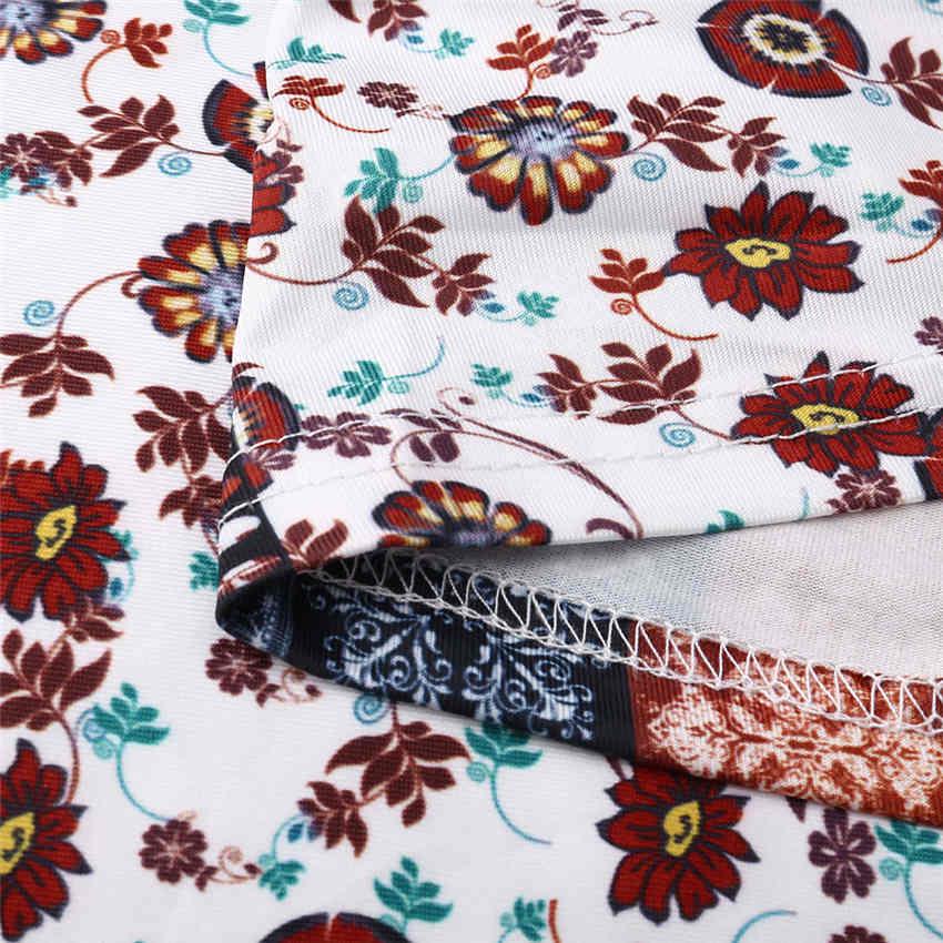 Boho Summer Women's Stretch Bell Bottom Trousers Slim Printed Flared Pants High Waist Long Pants