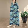 Short Sleeve Plus Size Cotton Vintage Floral New In Dresses for Women Casual Loose Maxi Long Summer Dress