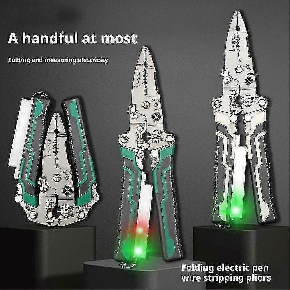 Multifunctional home wire stripper electrician pliers with voltage tester and