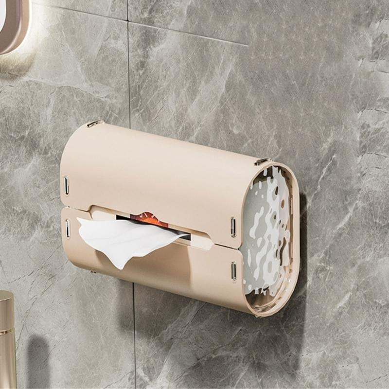 Practical Tissue Dispenser Napkin Organizer Wall Mounted Suction Cup Storage Box for Wet Wipes and Paper Bathroom Supply