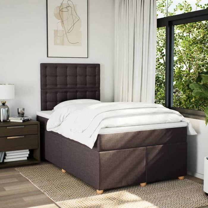 Maison Exclusive - Sommier à lattes de lit avec matelas Marron foncé 120x200 cm