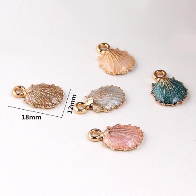 Colorful Alloy Bead Conch Shell Starfish Pendant for Bracelets Necklaces Keychains Handmade Jewelry Making Supplies