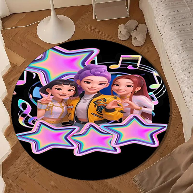 K-pop Demon Hunter Adventure Round Mat Home Decor, Chair Rug For livingroom,Bedroom, Doormat Home Decor Birthday Gift Christmas Gifts