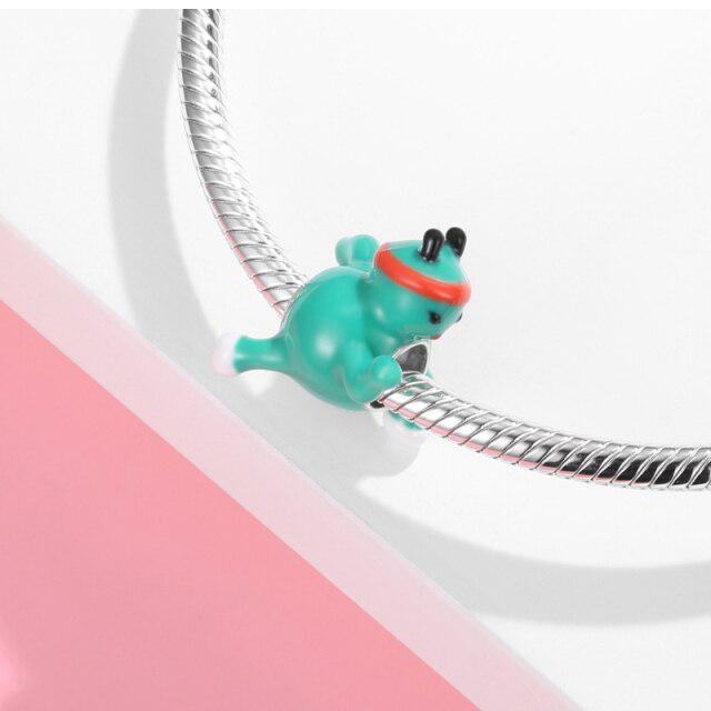 Argent Sterling 925 Série Zoo Mignon Émail Girafe Lion Breloques DIY Adaptées Pendentif Bracelet Pour Femmes Fabrication de Bijoux