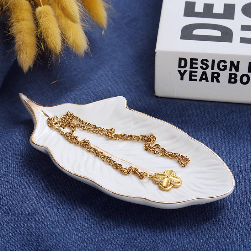 Nordic Ceramic Jewelry Dish - Square, Heart, Hexagon, Feather Shapes, Customizable Logo
