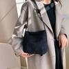Suede Handbag Casual Rope Buckle Design Multicolor Shoulder Bag Adjustable Straps Tote Crossbody Bucket Bag