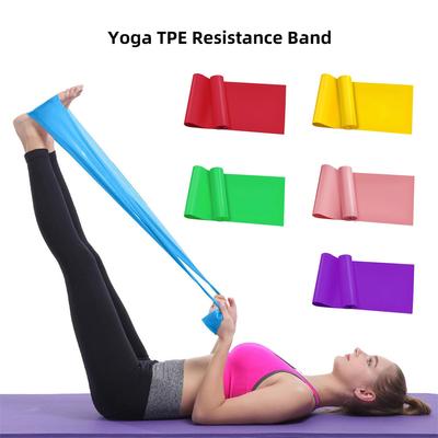 Colorful Yoga Resistance Band Long Training Stretch Bands for Physical Therapy Lower Body Home Strength Elastic Exercise Bands