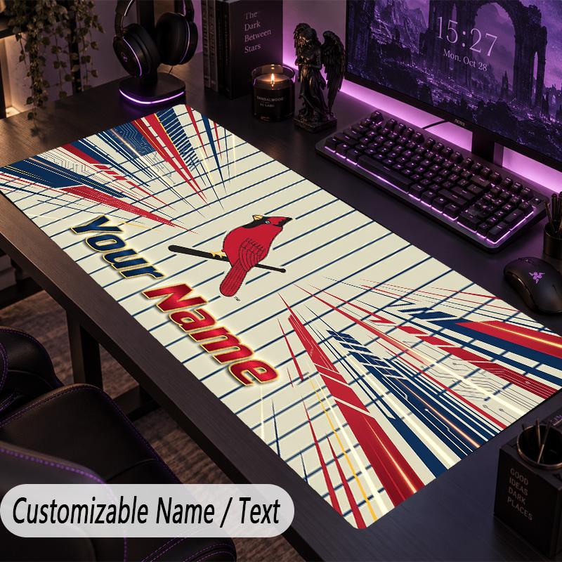 Large Mouse PadSt. Louis Cardinals Custom Name Text Personalized Desk Mat Non Slip Gaming Pad