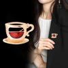 Enamel Coffee Cup Brooches For Women Unisex Silver Gold Color Metal Cups Party Casual Brooch Pins Gifts