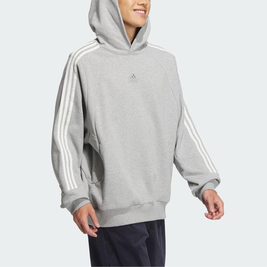 Adidas FW24 Warm Series Logo Sports Loose Casual Hoodie Unisex Hoodies Medium-Gray JI6636