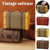 Vintage Wooden Box Portable Travel Suitcase Storage Box Window Display Box Decor Treasure Chest Storage Case for Home