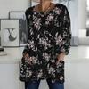 Plus Size Ladies V Neck Long Sleeve Pullover Soft Loose Tops For Daily Errands And Relaxation Wear
