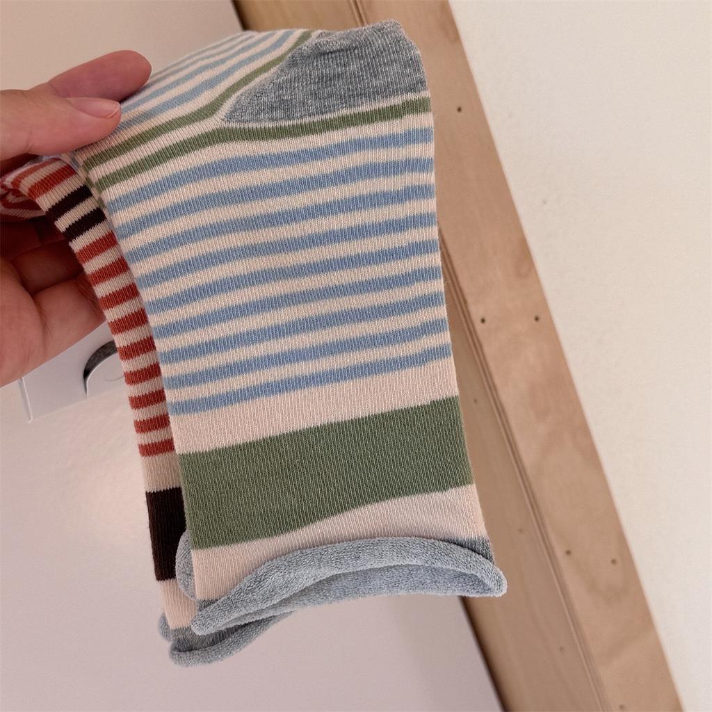 Striped Socks Birkenstocks Spring And Autumn Mid-Tube Socks Cotton Socks Boneless Confinement Socks Season Stockings Stacking Socks