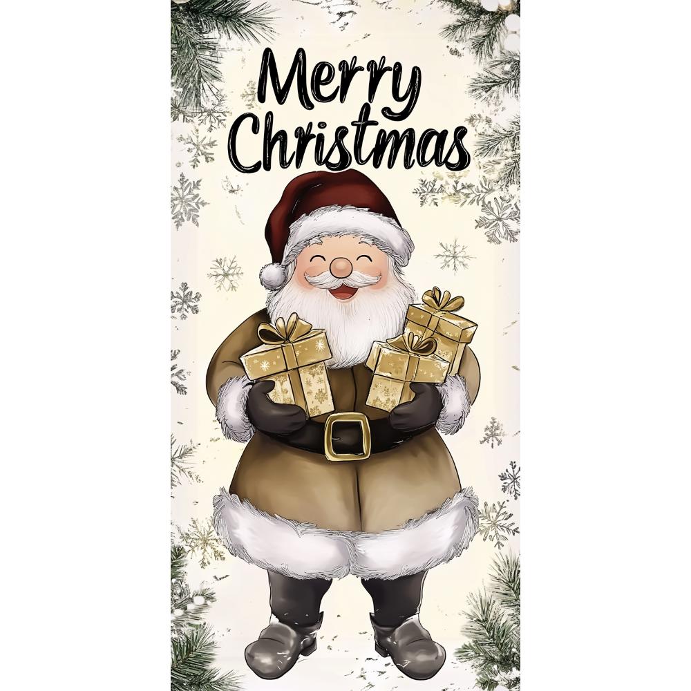 Cartoon Santa Claus Door Cover Christmas Outdoor Decoration Home Door Lining 2024 Xmas Ornament 2025 New Year Party Home Banner