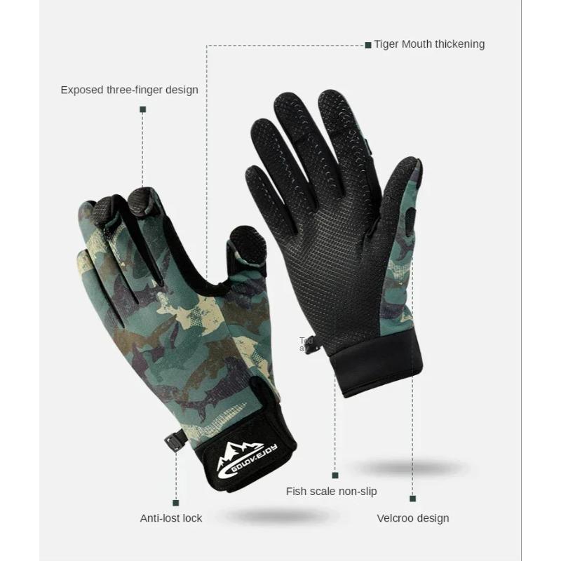 Winter Lure Fishing Gloves Warmth 3 Finger Cut Fingerless Fish Angling Gloves Non-slip Water Resistant Bicycle Riding Outdoor Use Sport
