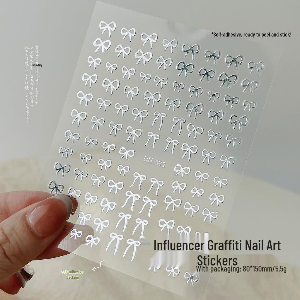 Trendy Graffiti Animal Nail Stickers - Thin & Durable Adhesive Bows