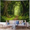 Amtoodopin Forest Tapestry Nature Landscape Tapestries Green Tree Tapestries Misty Forest Wall Art Jungle Scenery Tapestry Wall Hanging for Living