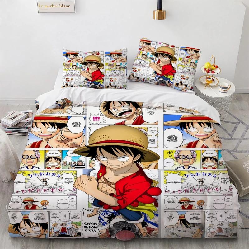 Anime One Piece Bedding Set Boys Girls Bedroom Decor Twin Full Queen King Size Cosplay Duvet Cover Pillowcases Gifts
