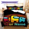 Among Us Custom Name Pattern Bedding,Quilt Set Quilt Cover Pillowcase Home Birthday Gift(1 * Duvet Cover + 2 * Pillowcase, Without Core)
