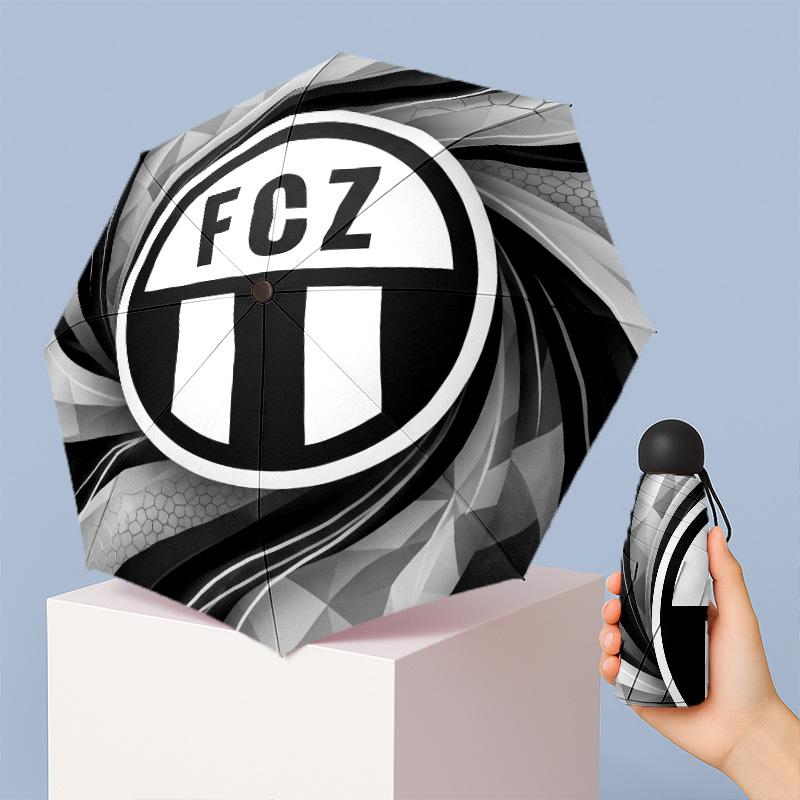 FC Zürich Mini Ombrello Tascabile Pieghevole 5 Pieghe Compatto Leggero Anti UV Protezione Pioggia Sole Ombrello Portatile da Viaggio