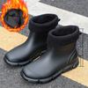 Fashion New Men's Rain Boots Rubber Gumboots Mid-calf Waterproof Working Boots Comfort Non-slip Fashion Men's Rain Boots Rubber Gumboots