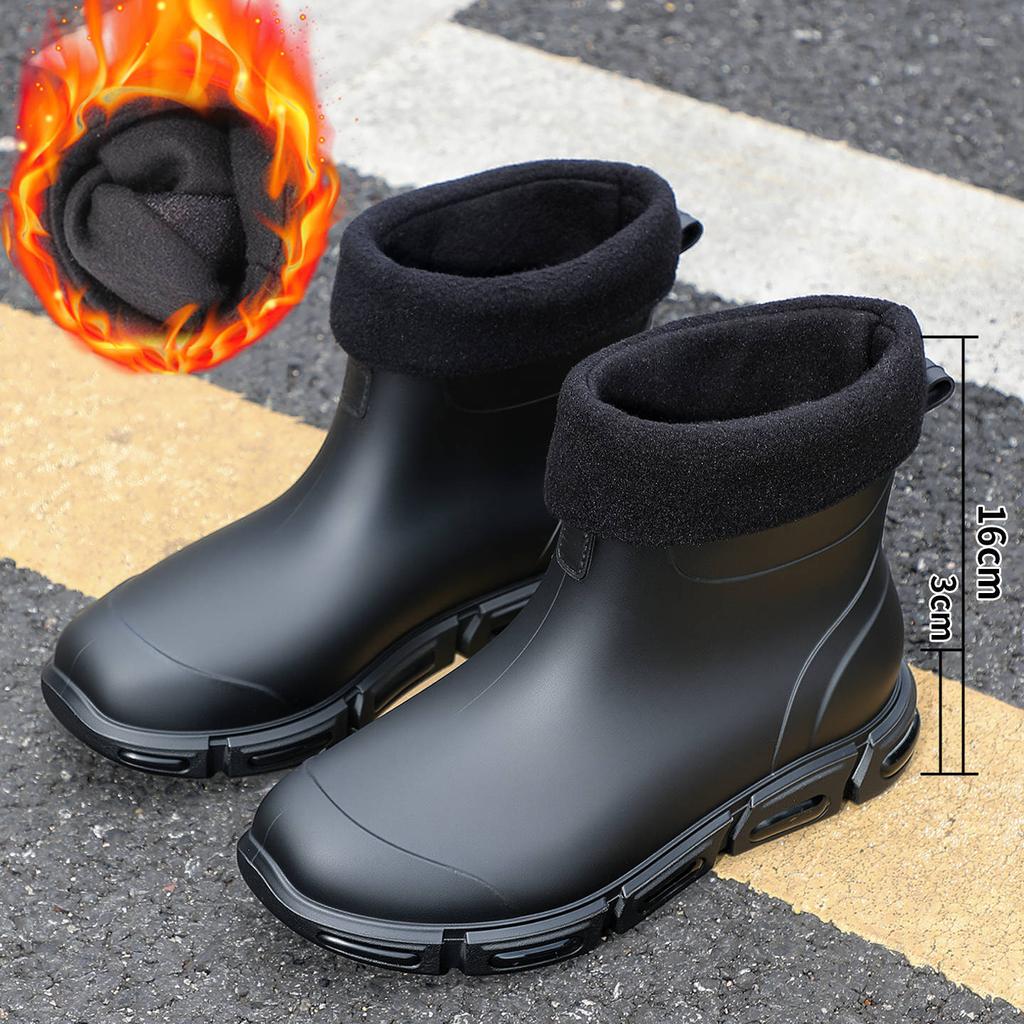 Fashion New Men's Rain Boots Rubber Gumboots Mid-calf Waterproof Working Boots Comfort Non-slip Fashion Men's Rain Boots Rubber Gumboots