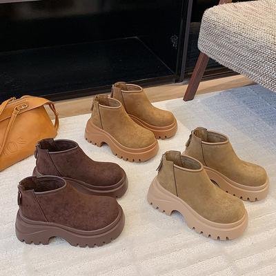 Bottes Martin femmes automne nouveau muffin à semelle épaisse à talons épais grandes bottes jaunes Spice girls locomotive bottines