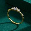 Bagues délicates en argent 925 pour femmes, or jaune, Simple, ajouré, cristal de zircone cubique, diamant, cadeaux, bijoux