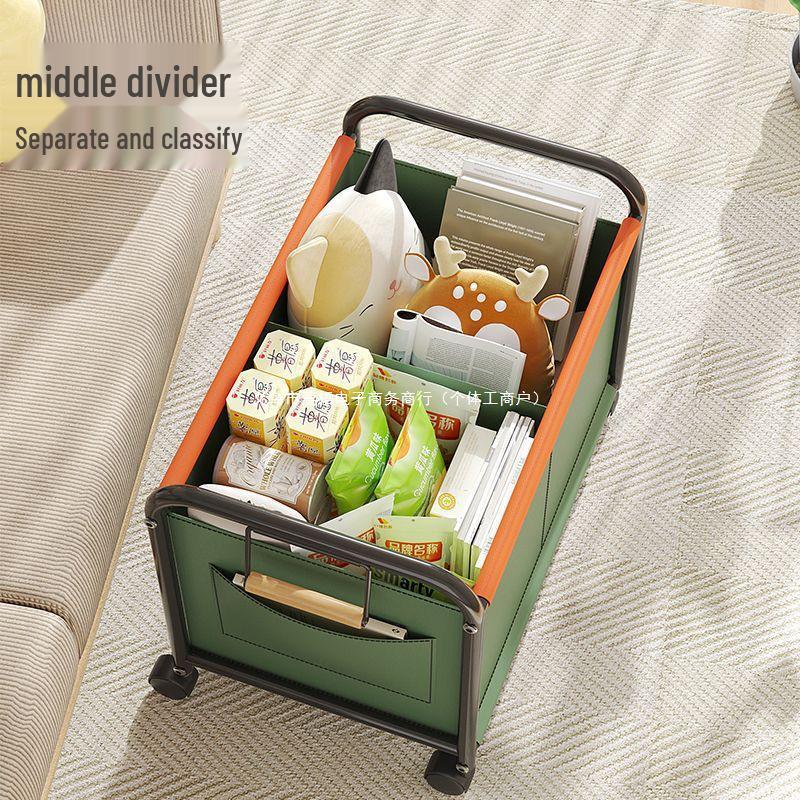 Multifunctional Children's Toy Storage Trolley with Wheels