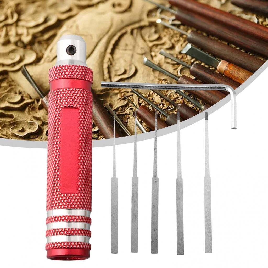 6pcs/set Model Scriber Anti-skid Handle Chisel Hex Key Wrench