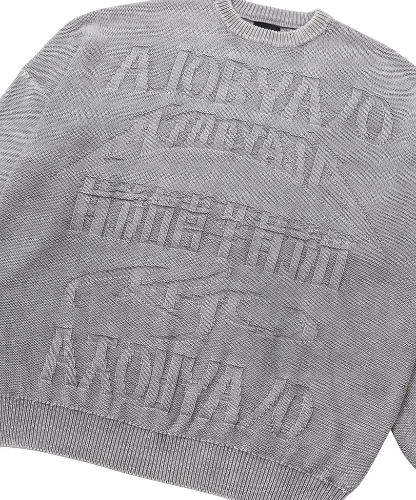 AJOBYAJO [Pba] Five Ajo Logos Washed Sweater [Light Gray]