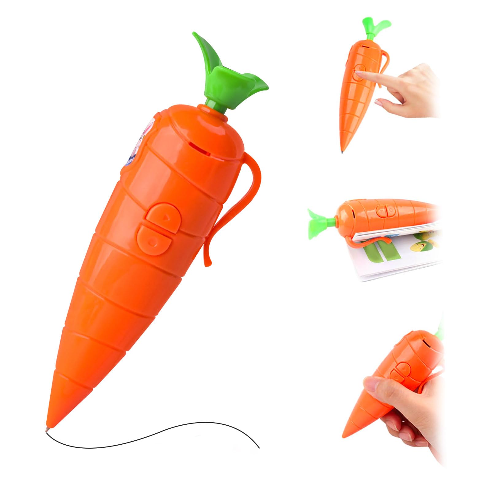 

aninako Carrot Recorder Pen Toy for Kids - Records in 60 Seconds - Carrot Pen Ballpoint Pen - Writing & Voice Recording - Cute Gift - Educational Ink