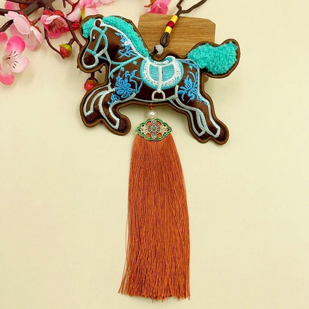 Year of The Horse Mascot Pony Tassel Pendant Embroidery Horse Hanging Decor Collectible
