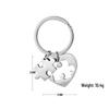 Stainless Steel Heart Puzzle Keychain: Glossy Engraved Valentine's Day Gift Pendant
