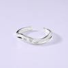 Adjustable Open Ring Women With Irregular Wave Design Mini Zirconia Inlay Sterling Minimalist Fashion Jewelry