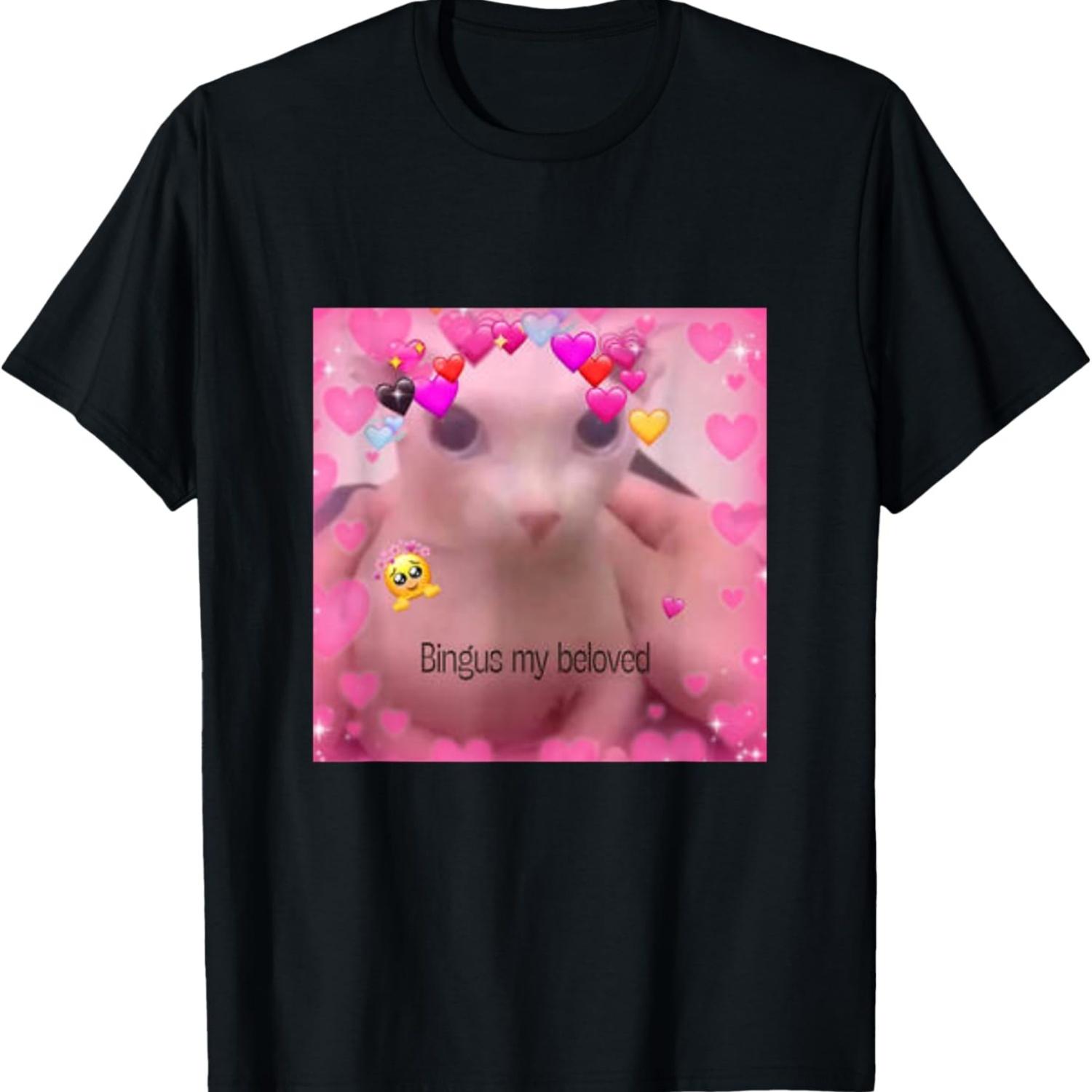 Лысый Бингус Мой Любимый Бесшерстный Сфинкс Бингус Кот Мем Футболка для Мужчин Женщин Девочек Детей S чёрный