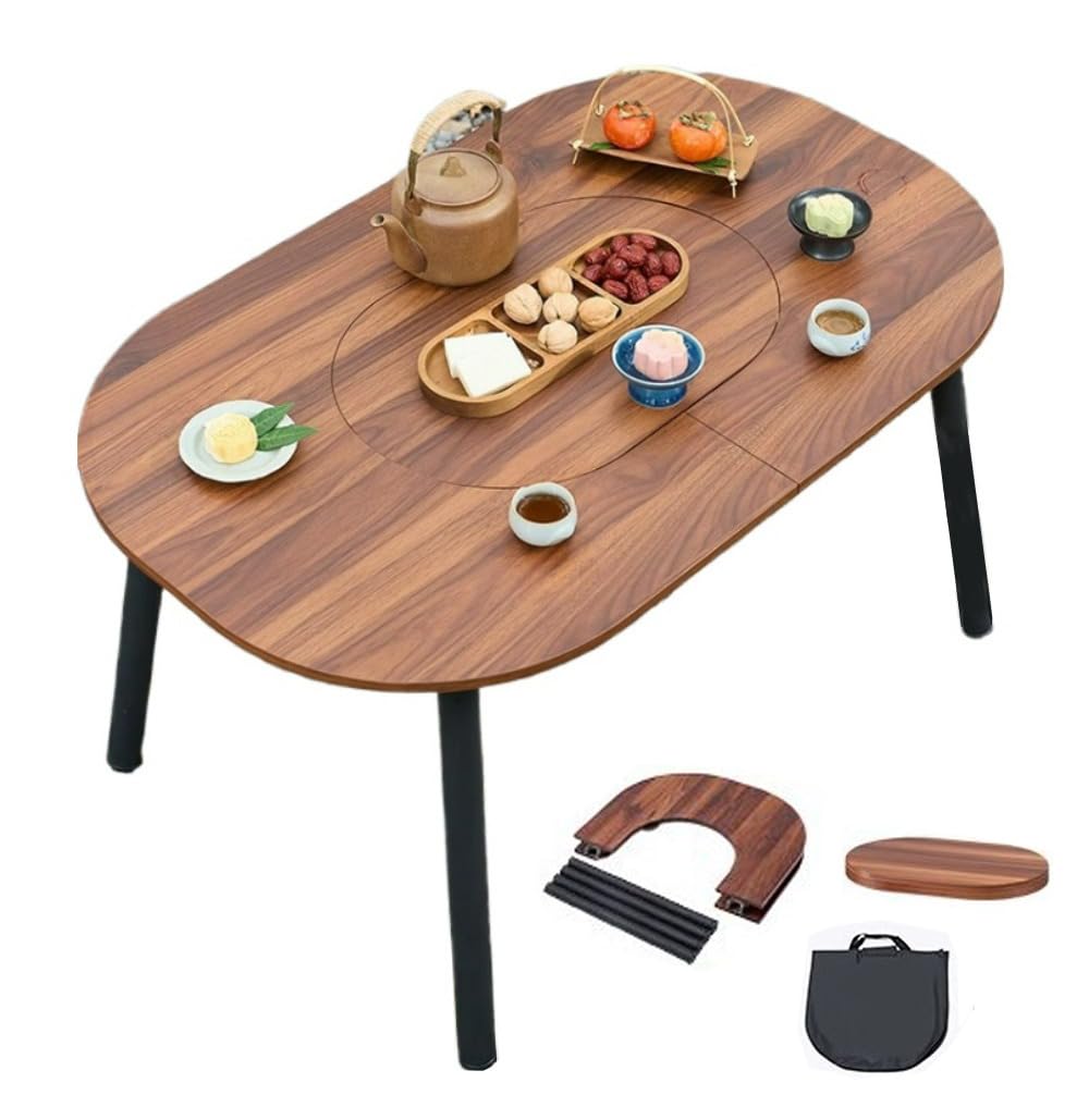 Fengzel Outdoor Outdoor Iro Fireplace Solid Wood Desktop with BBQ Foldable and Garden BBQ Stove Table, Grill, Portable, (Table (966053.5cm))