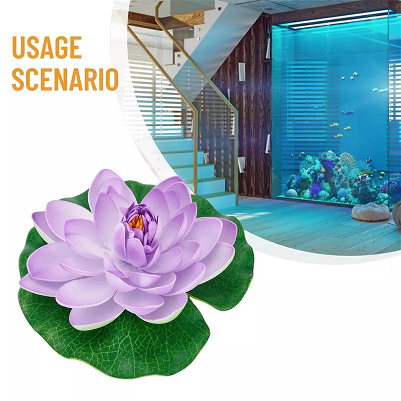 10cm/17cm Lotus Artificial Plantă Falsă Decor Iaz Nufăr Artificial Spumă Plutitoare Lotus Acasă Grădină Acvariu Floare Falsă