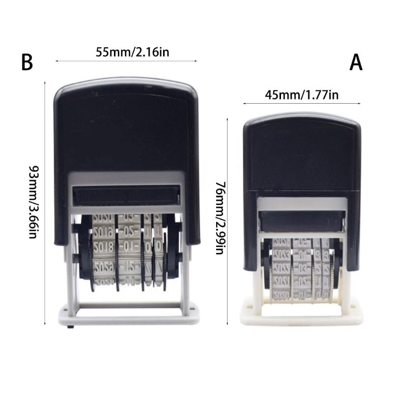 Date Stamp Plastic Number Stamp Digits Number Stamp Adjustable Numbering Stamp Inking Dater Stamp for Office