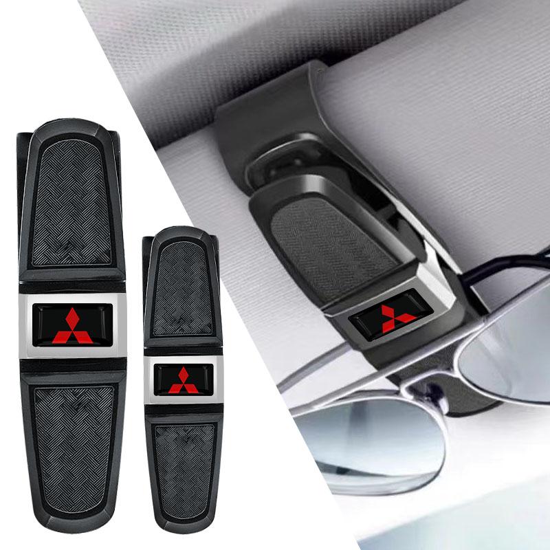 Car Sun Visor Glasses Box Universal Sunglasses Clip Card Ticket For Mitsubishi Lancer 9 Ex Evo ASX L200 Colt Pajero Sport